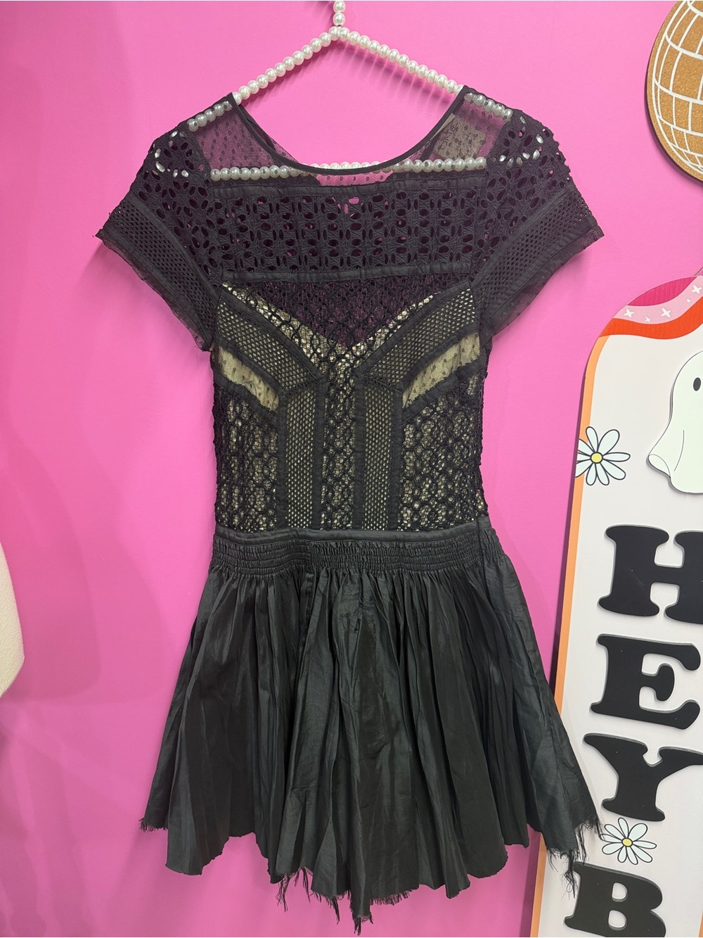 Free People One Fit and Flare Lola Dress Black - Picture 3 of 5